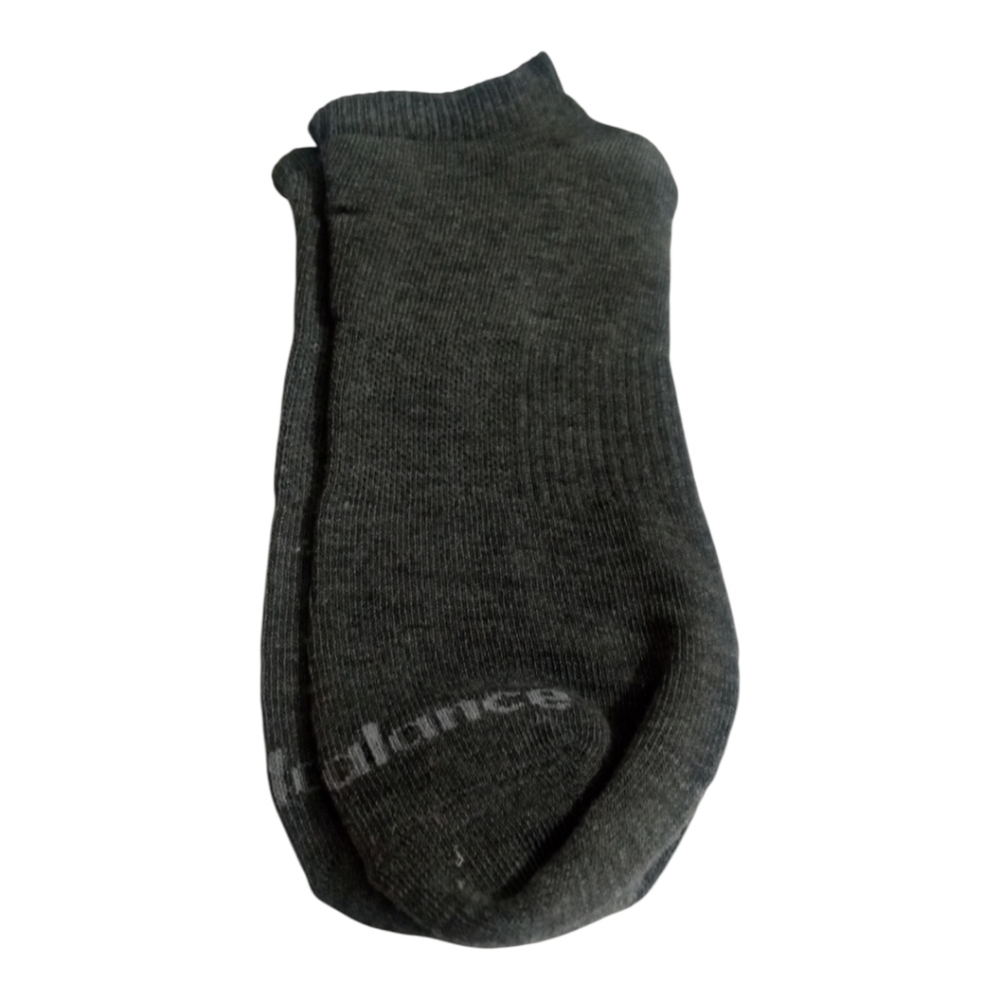 New Balance Men's Lightweight No Show Gray Socks-Size:8-12.5